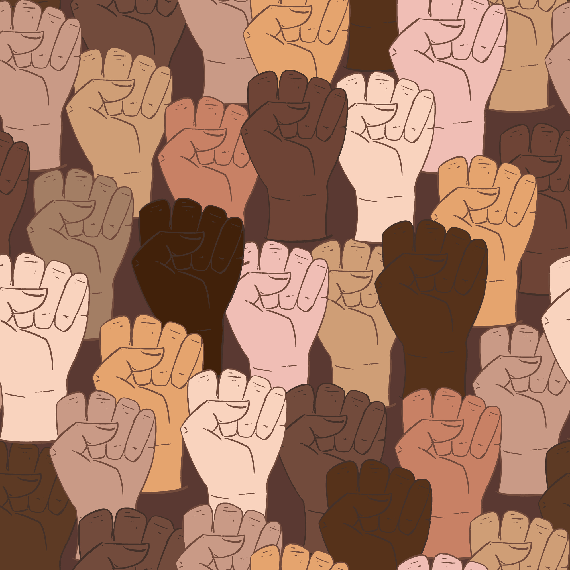 Vector,Seamless,Pattern,With,Different,Ethnicity,Colors,Human,Fists.,Hand